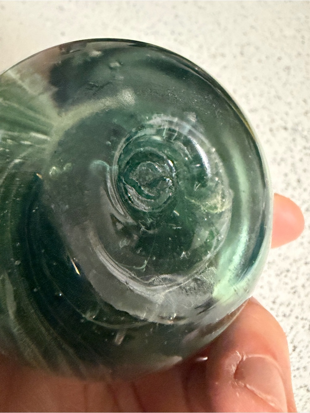 Kerry Glass Blown Glass Green Swirl 3 1/2" Paperweight Ireland - Picture 3 of 4